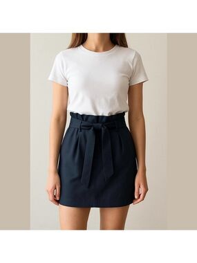 EXPRESS tulip style mini skirt w belt black Sz 8